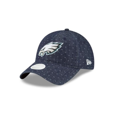 Philadelphia Eagles Gorra | New Era NFL Dotted Denim 9twenty Adjustable Cap Mexico - Azules